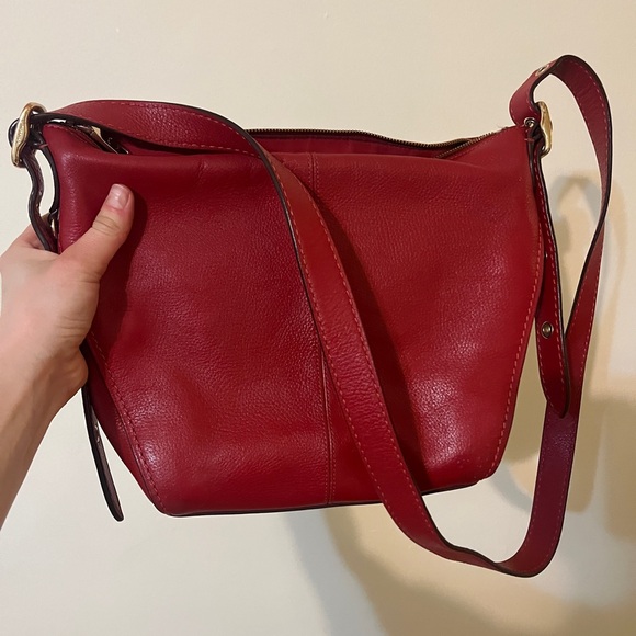 Coach Cherry Red Leather Shoulder Bag - Picture 2 of 6